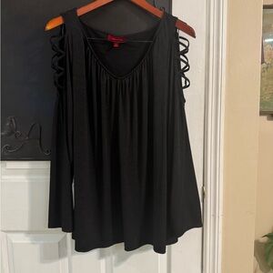 Jennifer Lopez Black Cold Shoulder Blouse